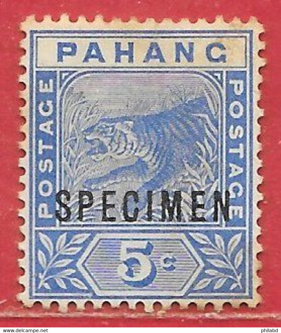 Malaisie Pahang N°7 5c Bleu (SPECIMEN) 1891-95 * - Pahang