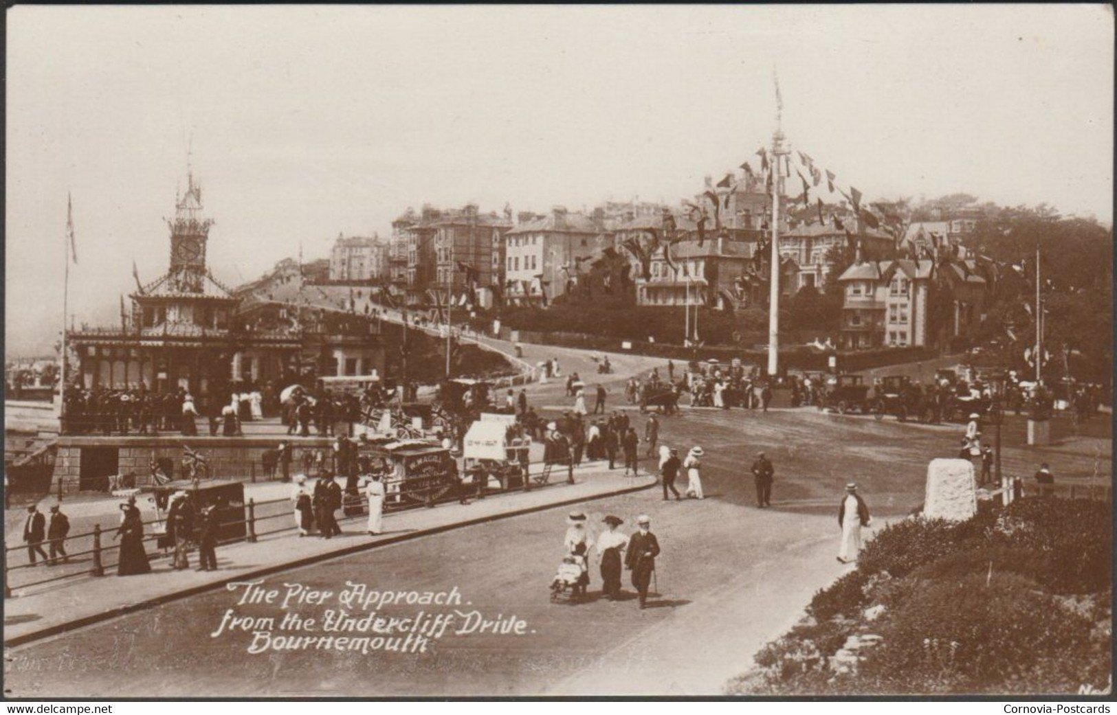 The Pier Approach From The Undercliff Drive, Bournemouth, C.1910 - Harvey Barton RP Postcard - Bournemouth (until 1972)