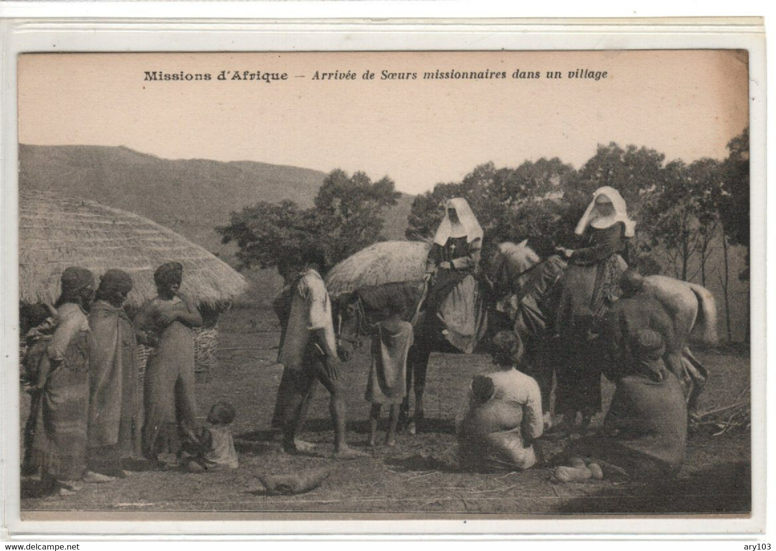 Congo Français _Mission D' Afrique Arrivé Dans Un Village - Congo Français