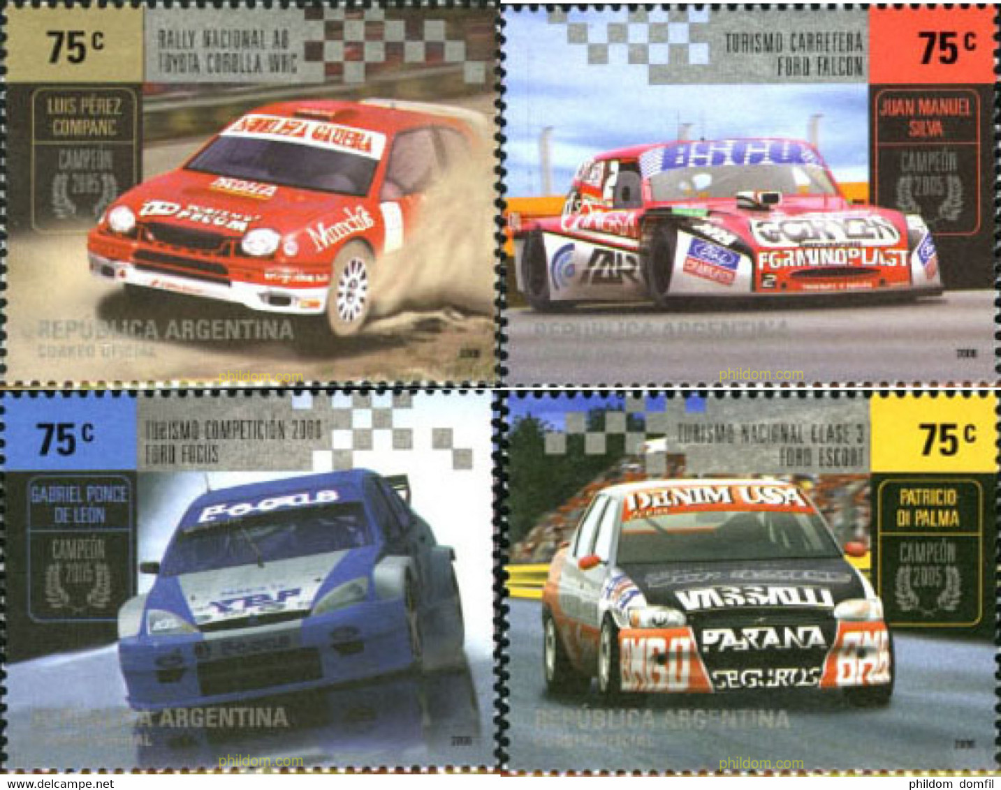 194229 MNH ARGENTINA 2006 COCHES DE CARRERAS - Used Stamps