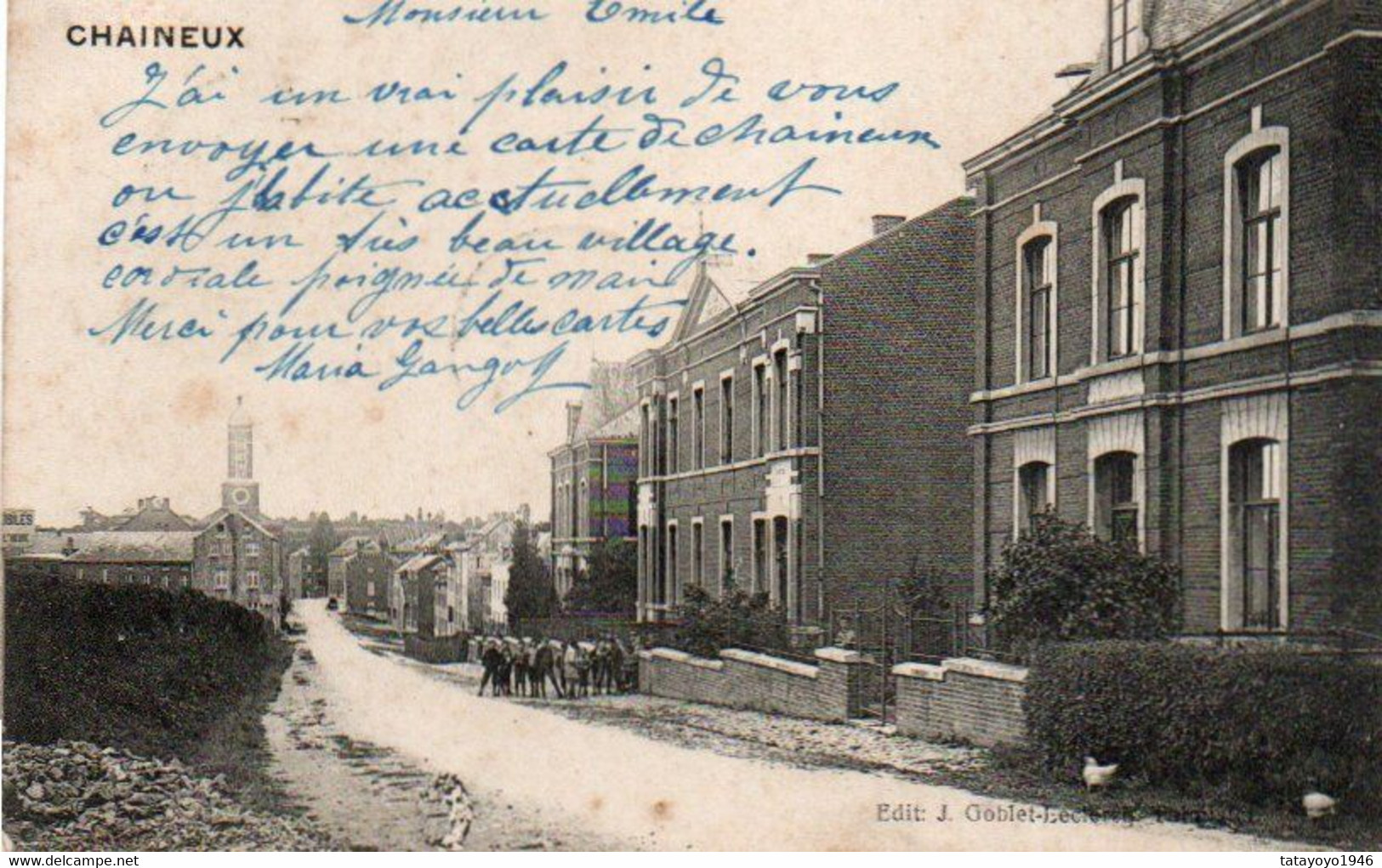 Chaineux  Le Village Animée Voyagé En 1907 - Herve