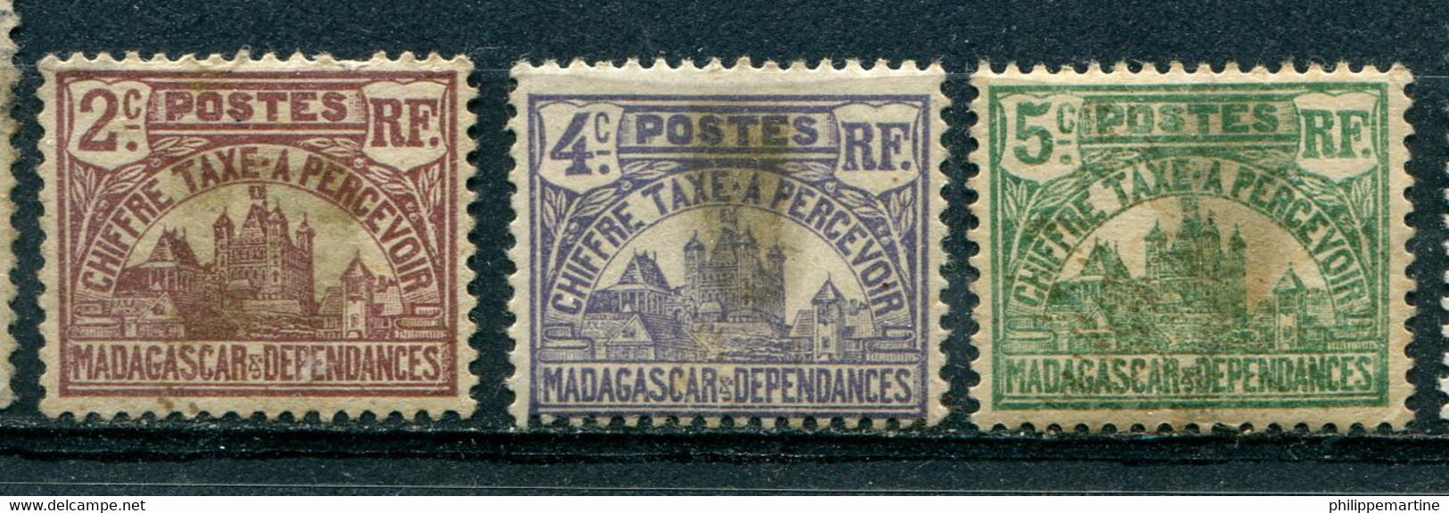 Madagascar 1908-24 - Taxe YT 8 - 9 Et 10 * - Postage Due