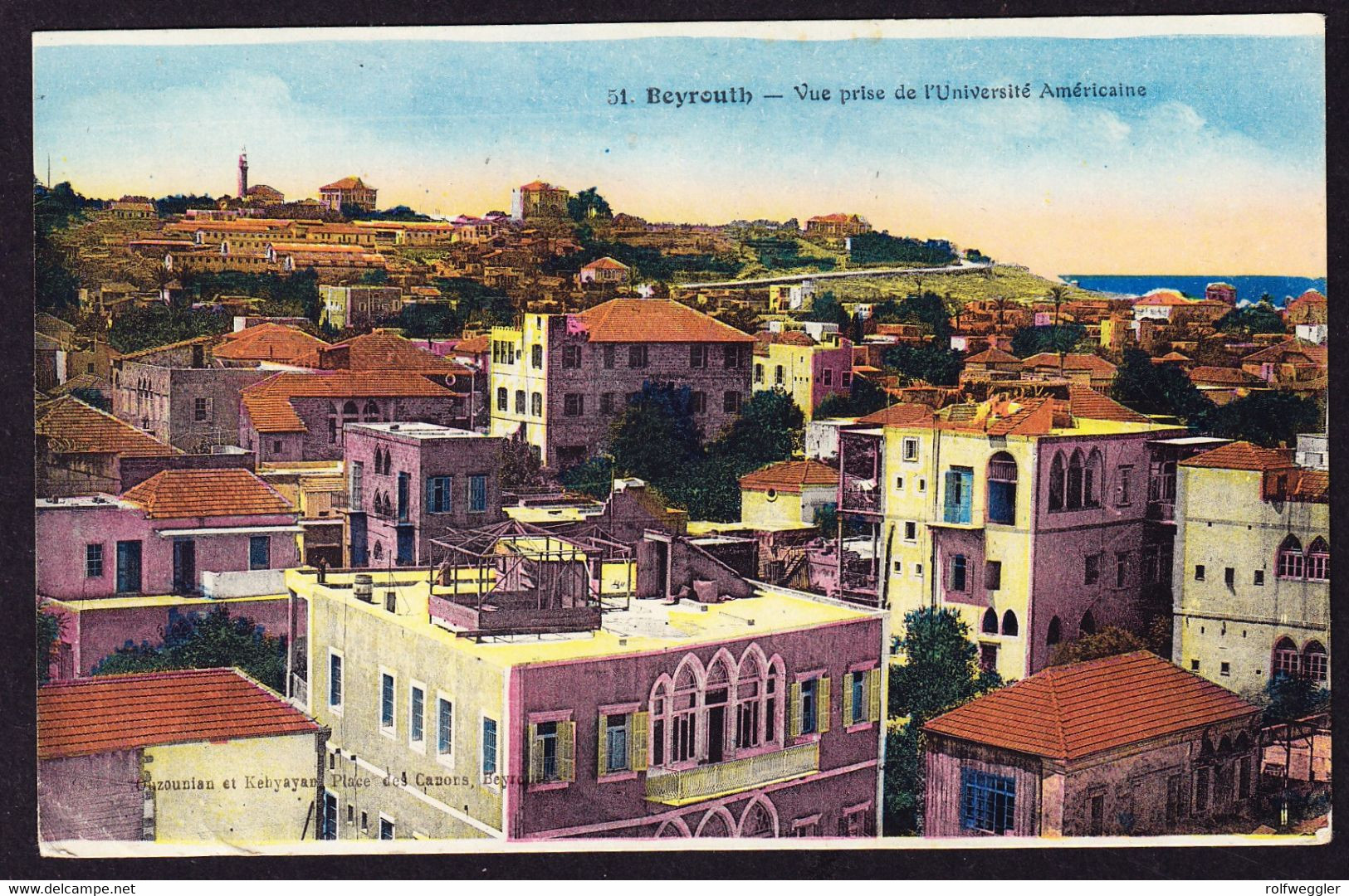 1927 Gelaufene AK Aus Beyrouth (Beirut) Mit Überdruck Ausgaben République Libanaise - Liban