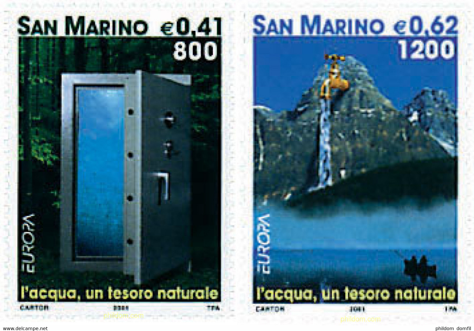 77104 MNH SAN MARINO 2001 EUROPA CEPT. EL AGUA, RIQUEZA NATURAL - Gebraucht