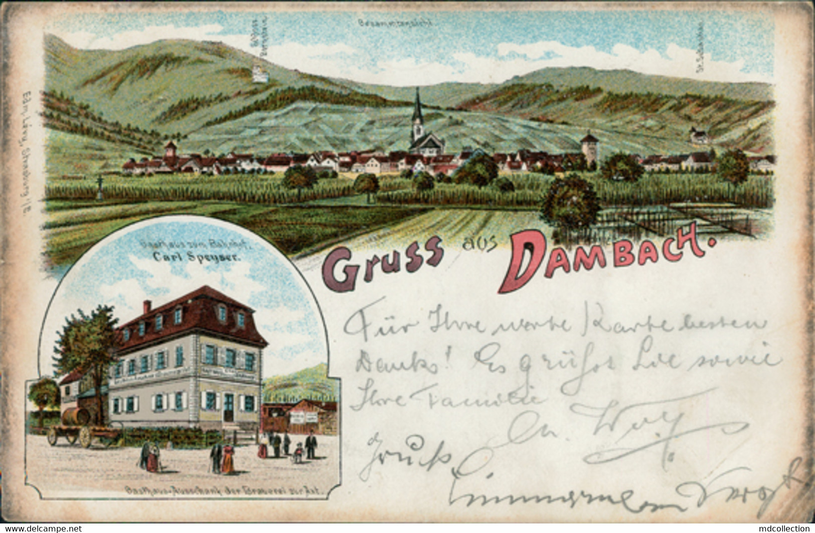 67 DAMBACH LA VILLE / Gruss Aus ... / CARTE COULEUR FANTAISIE MULTIVUES - Dambach-la-ville