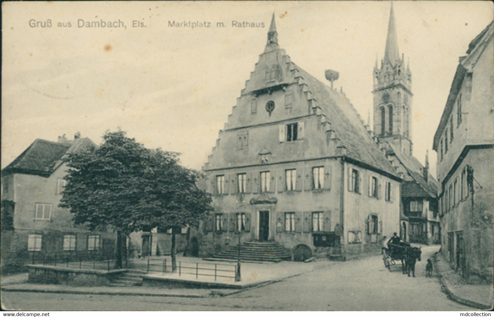 67 DAMBACH LA VILLE / Marktplatz - Rathaus  / CARTE ANIMEE - Dambach-la-ville