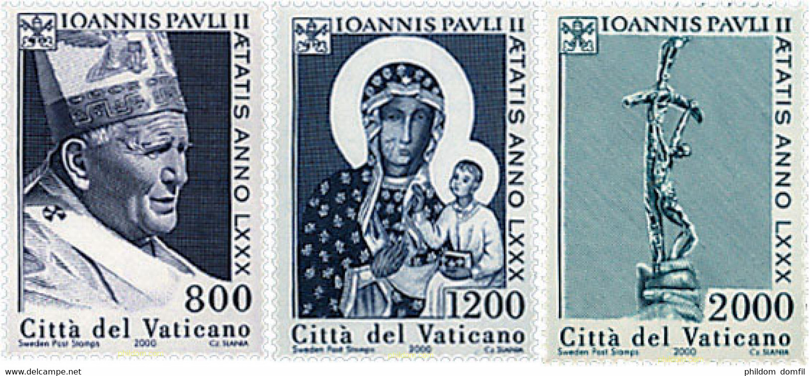 86498 MNH VATICANO 2000 80 ANIVERSARIO DEL PAPA JUAN PABLO II - Oblitérés