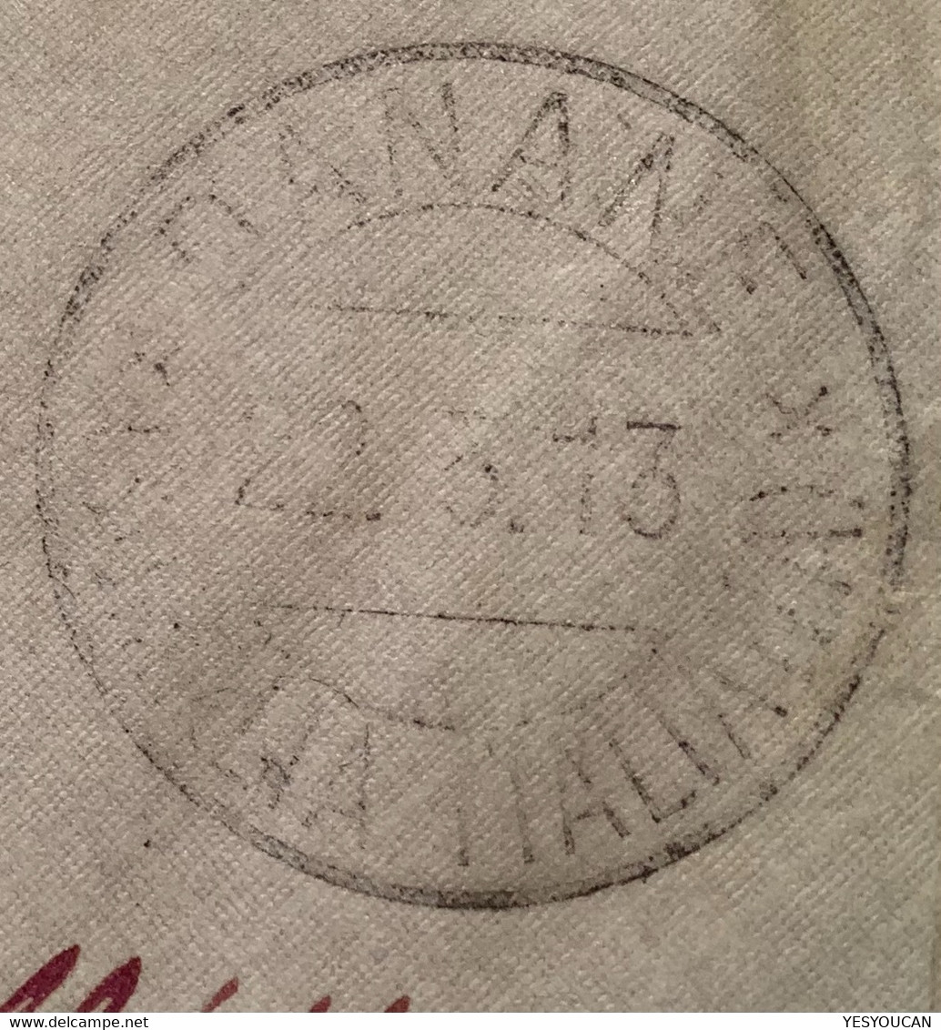 VERY RARE POSTMARK "DANANE SOMALIA ITALIANA 1913"  Sa. 13 Internal Cover (lettera Africa Orientale Lion Italia Colonie - Somalia