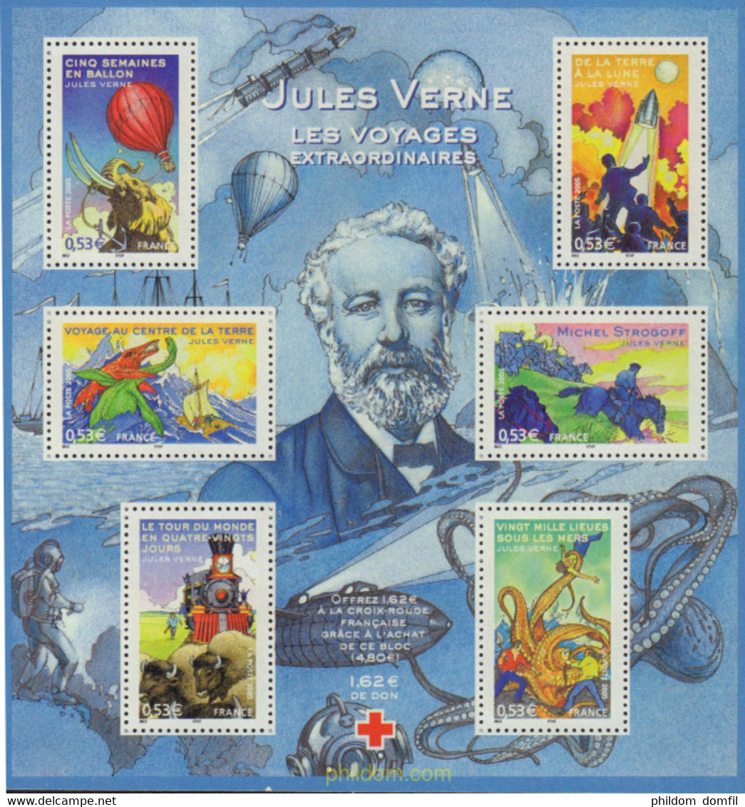 161637 MNH FRANCIA 2005 CENTENARIO DE LA MUERTE DE JULES VERNE - Ecrivains