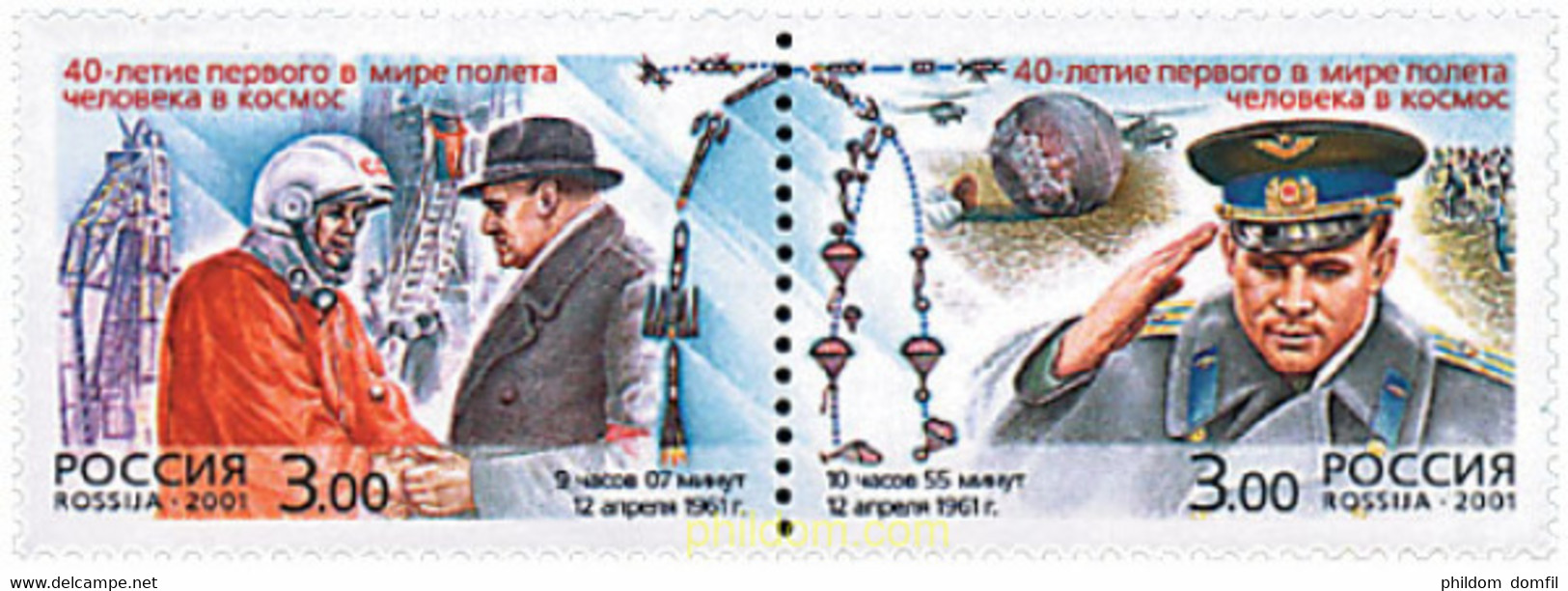 5319 MNH RUSIA 2001 40 ANIVERSARIO DEL PRIMER VUELO ESPACIAL TRIPULADO - Used Stamps