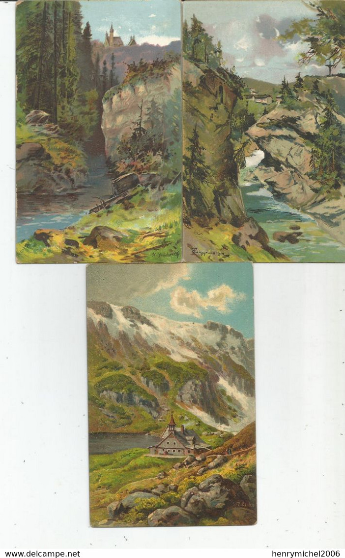 Lot 8 Cpa  Illustrateurs Signés Paysage Montagne Campagne ..cartes Illustrées Illustrateur Avec Signature - 5 - 99 Postales