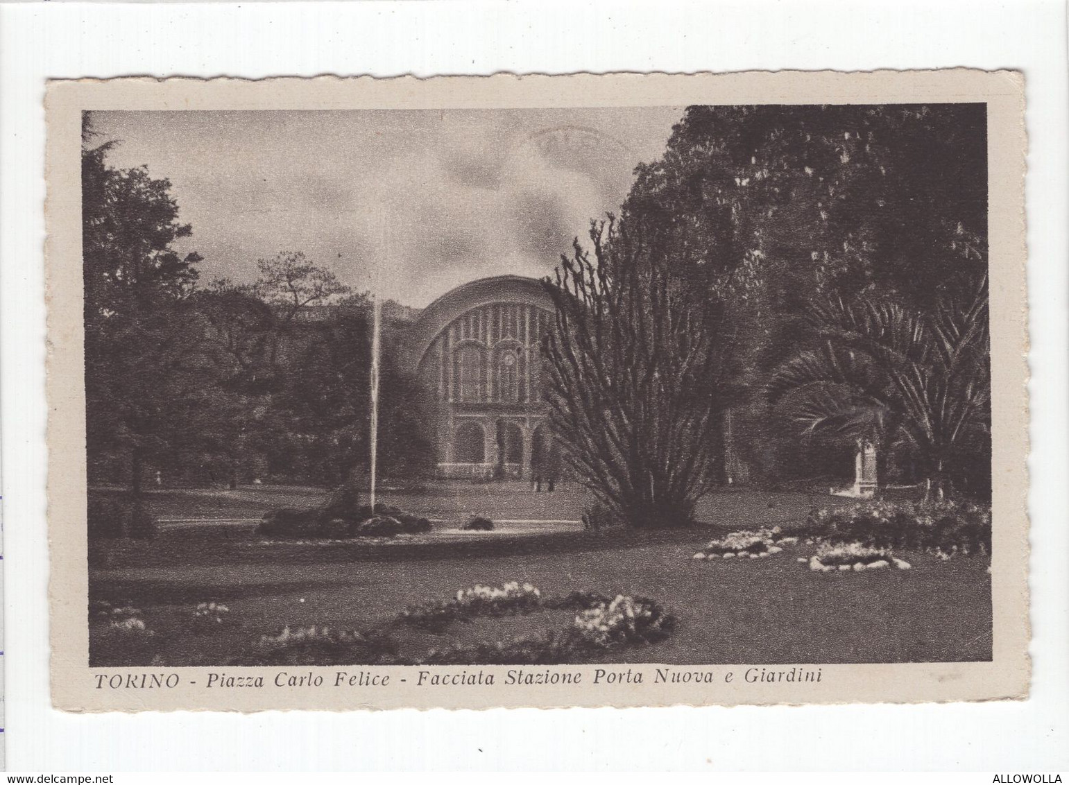 18688 " TORINO-PIAZZA CARLO FELICE-FACCIATA STAZIONE PORTA NUOVA E GIARDINI " -VERA FOTO-CART. POST. SPED.1933 - Stazione Porta Nuova