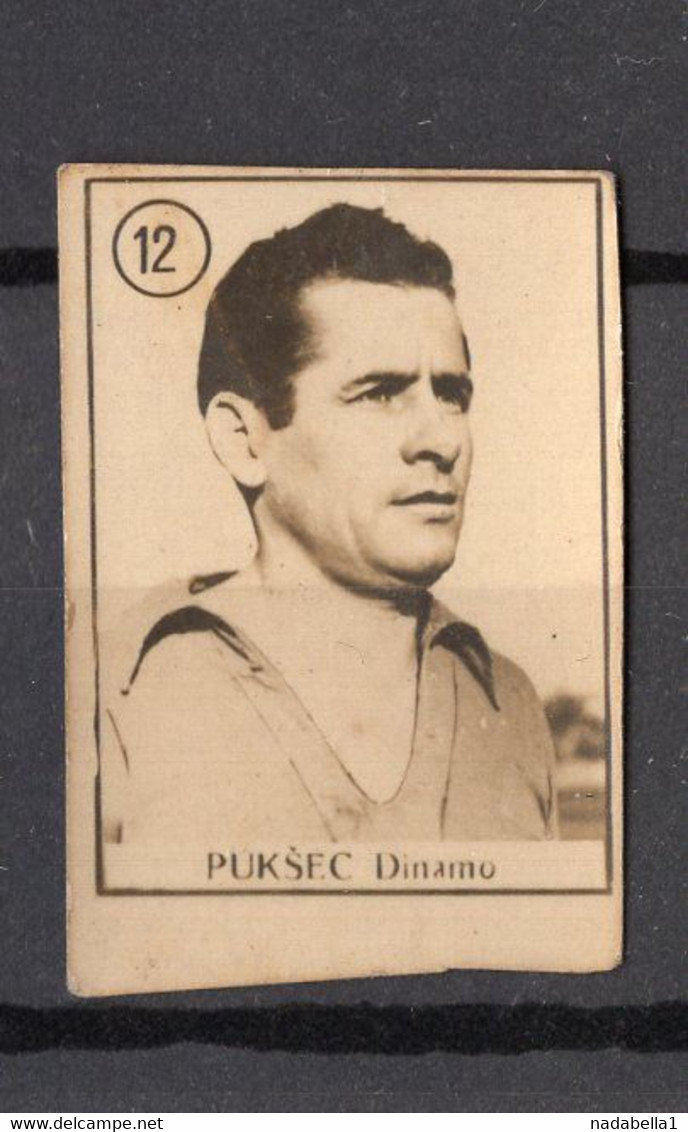 1950s YUGOSLAVIA,CROATIA,DINAMO ZAGREB,PUKŠEC,VINTAGE FOOTBALL TRADING CARDS,3 X 4 Cm - 1950-1959