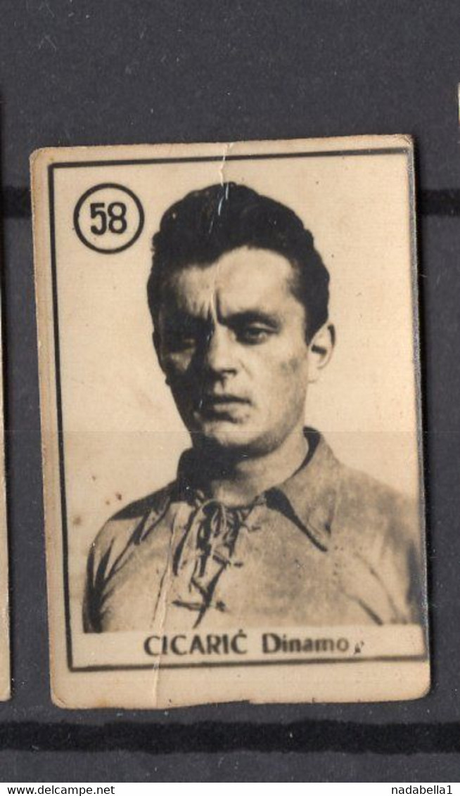 1950s YUGOSLAVIA,CROATIA,DINAMO ZAGREB,CICARIĆ,VINTAGE FOOTBALL TRADING CARDS,3 X 4 Cm - 1950-1959