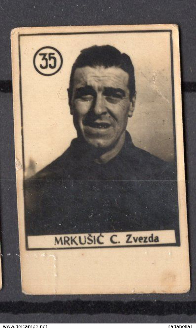 1950s YUGOSLAVIA,SERBIA,RED STAR BELGRADE,MRKUŠIC,VINTAGE FOOTBALL TRADING CARDS,CRVENA ZVEZDA,3 X 4 Cm - 1950-1959