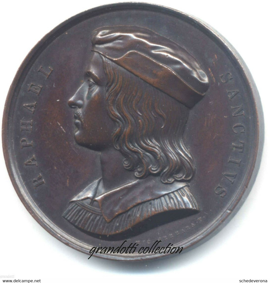 RAFFAELLO SANZIO RARA MEDAGLIA DEL CERBARA 1850 CIRCA - Professionals/Firms