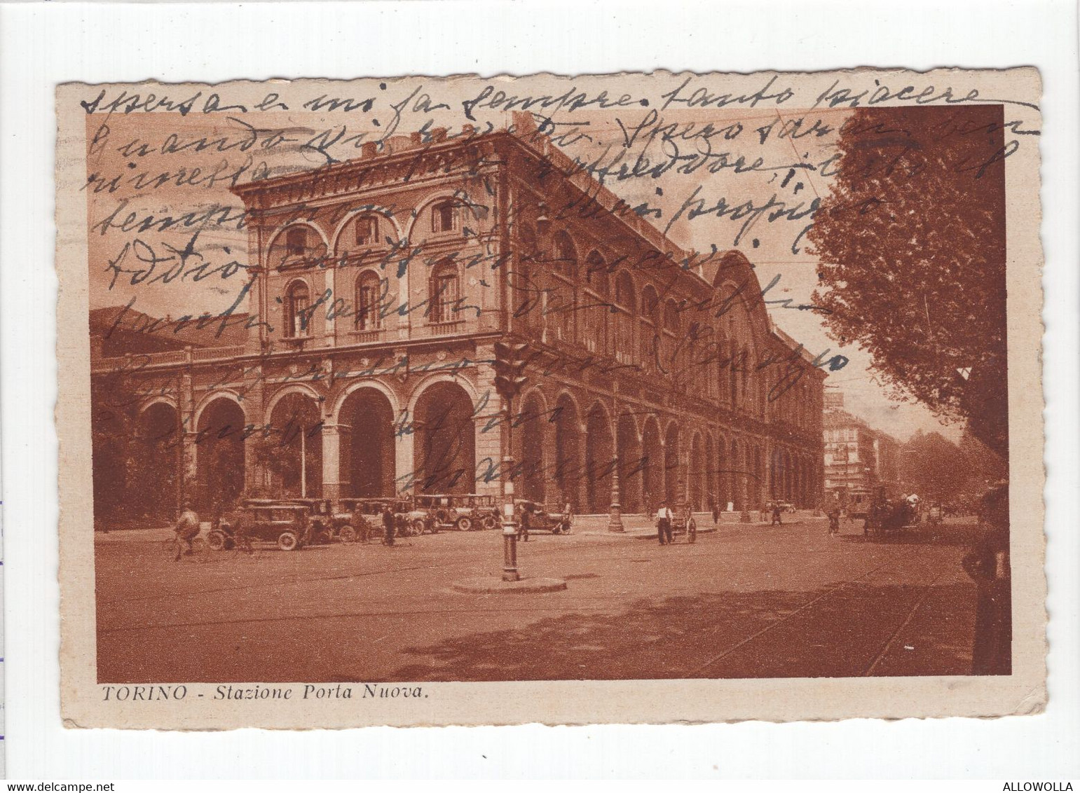 18691 " TORINO-STAZIONE PORTA NUOVA " ANIMATA-TAXI-TRAMWAY-VERA FOTO-CART. POST. SPED.1933 - Stazione Porta Nuova