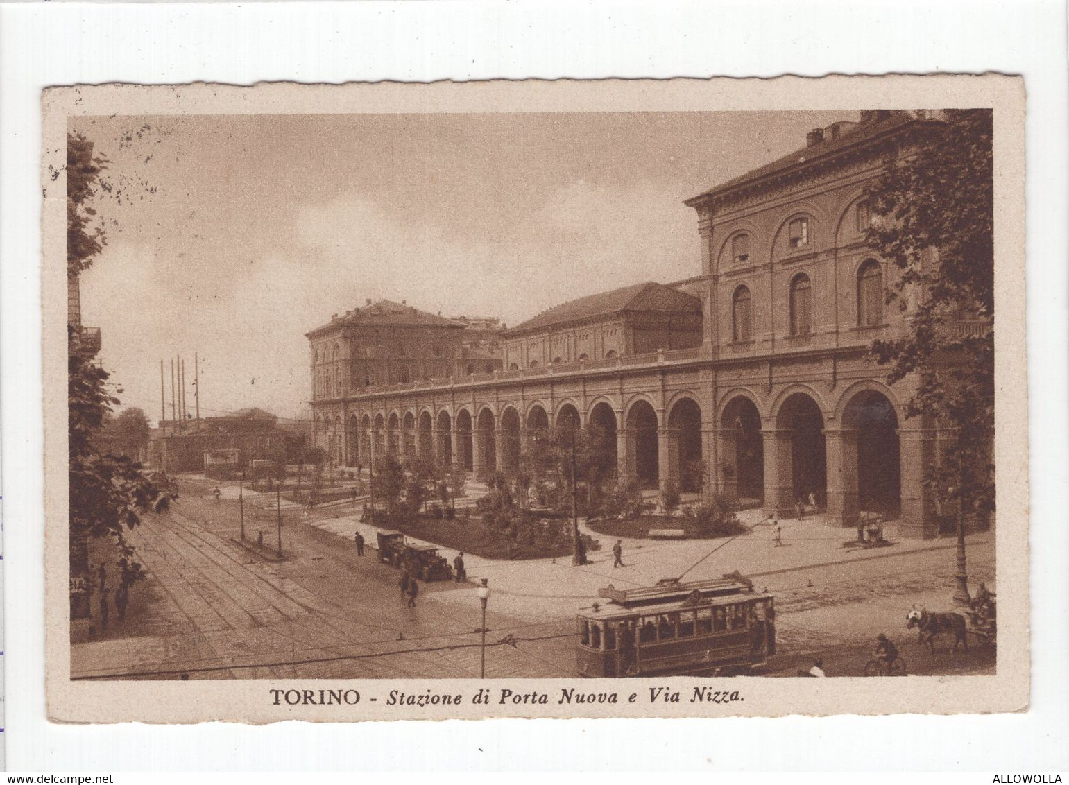 18691 " TORINO-STAZIONE DI PORTA NUOVA E VIA NIZZA " ANIMATA-TRAMWAY-VERA FOTO-CART. POST. SPED.1934 - Stazione Porta Nuova