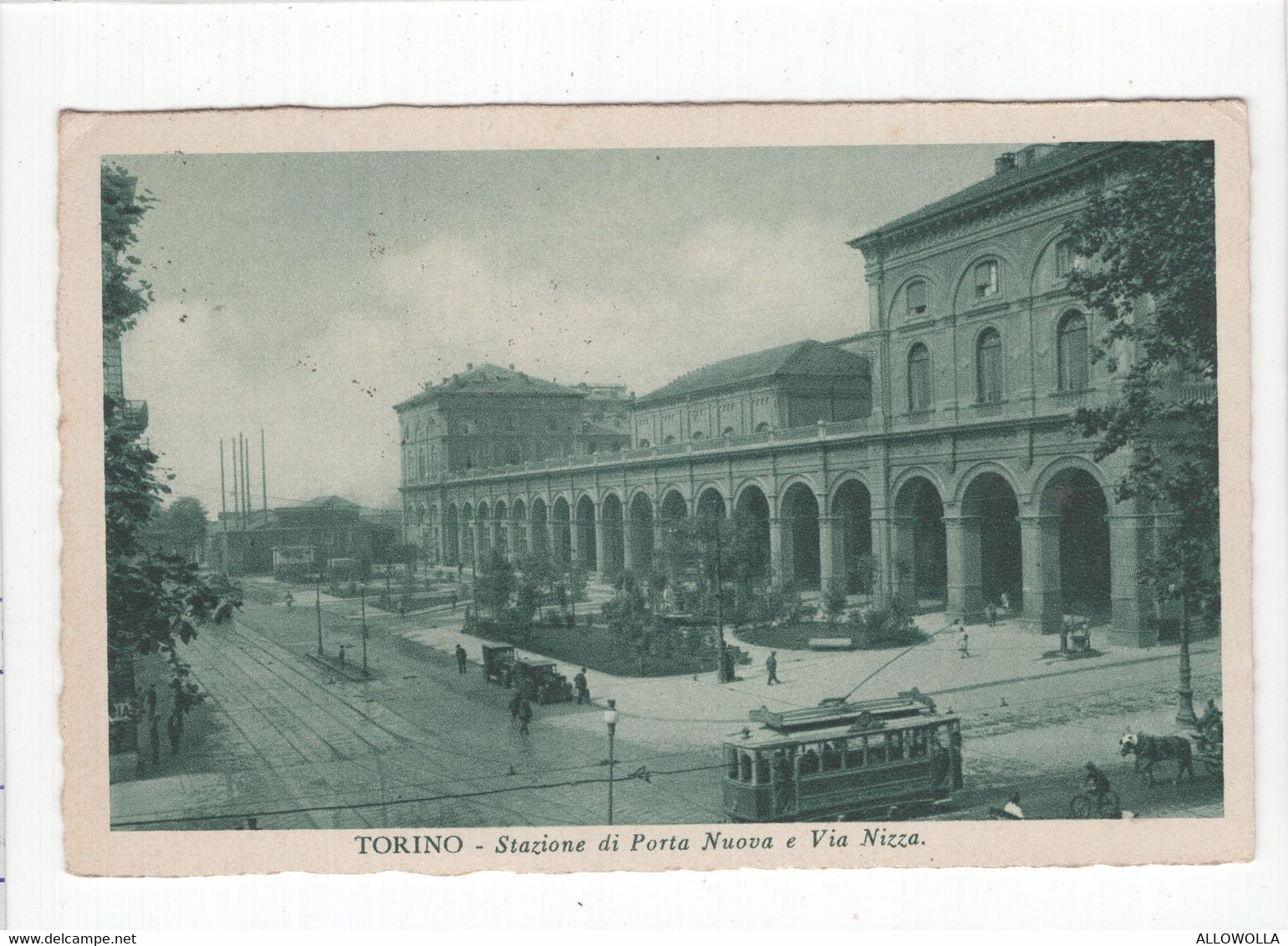 18692 " TORINO-STAZIONE DI PORTA NUOVA E VIA NIZZA " ANIMATA-TRAMWAY-VERA FOTO-CART. POST. SPED.1934 - Stazione Porta Nuova