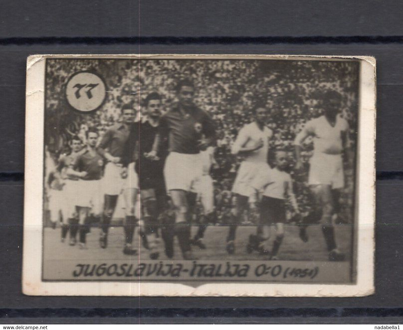 1951. YUGOSLAVIA - ITALY 0:0,VINTAGE FOOTBALL TRADING CARDS,6 X 4 Cm - 1950-1959