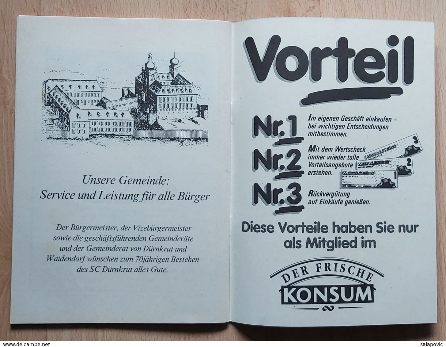 SC Dürnkrut football club Austria 70 Jahre Sportclub Festliche Tage 1. - 4. Juni 1990