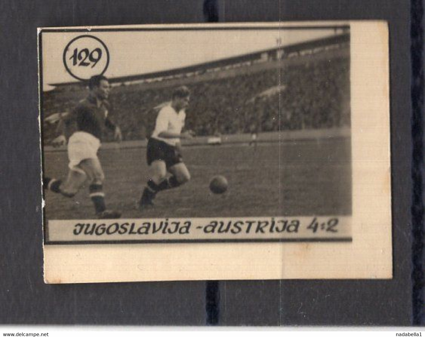 1950s YUGOSLAVIA - AUSTRIA 4 : 2,VINTAGE FOOTBALL TRADING CARDS,3X2 Cm - 1950-1959