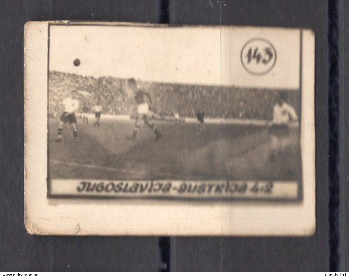 1950s YUGOSLAVIA - AUSTRIA 4 : 2,VINTAGE FOOTBALL TRADING CARDS,3X2 Cm - 1950-1959