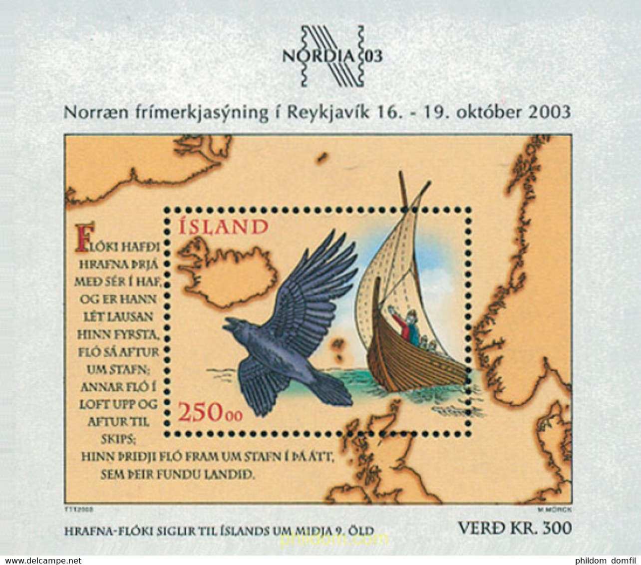 120495 MNH ISLANDIA 2003 NORDIA 2003. EXPOSICION FILATELICA INTERNACIONAL - Verzamelingen & Reeksen