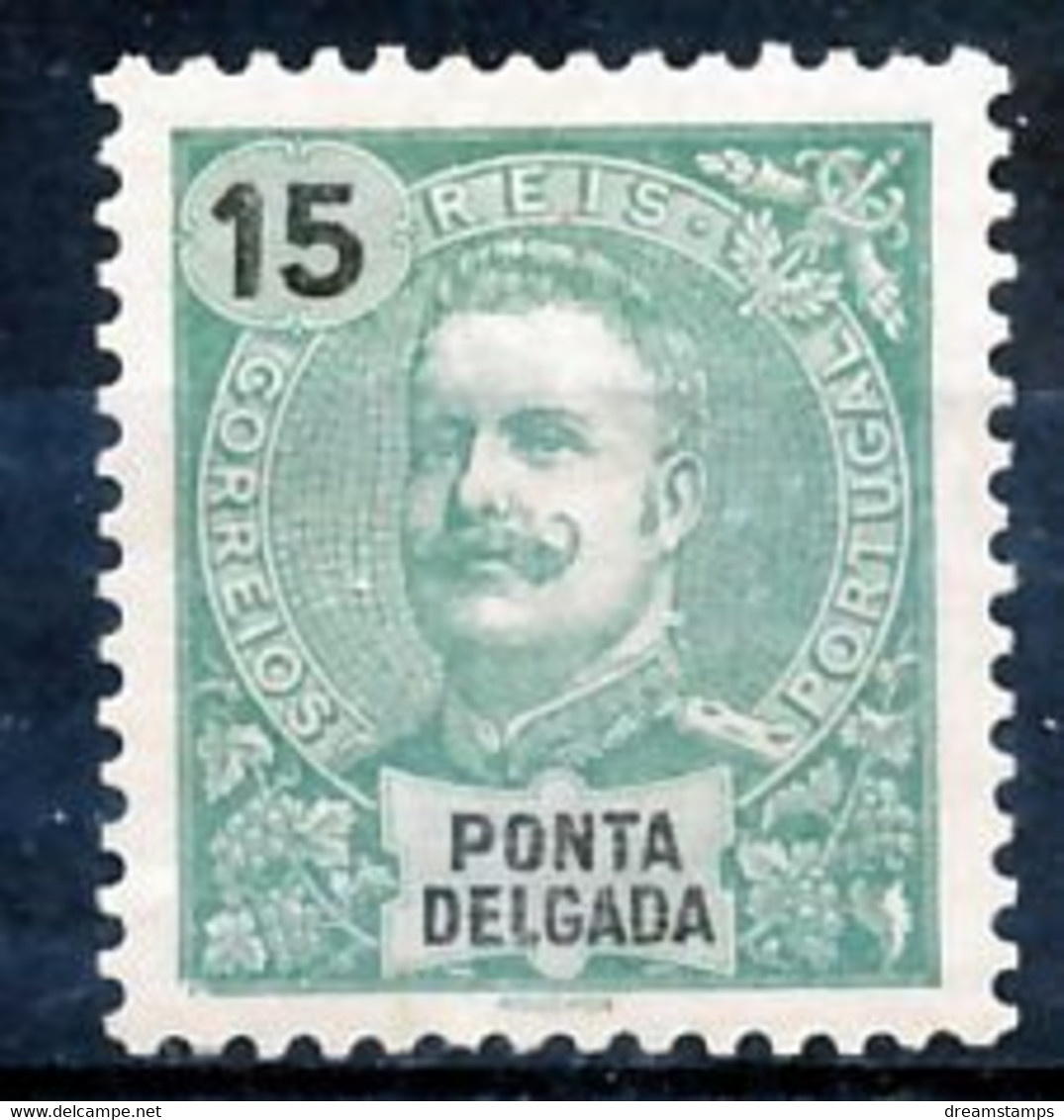 !										■■■■■ds■■ P.Delgada 1898 AF#27 * King Carlos Mouchon New Colors 15 Green (x0083) - Ponta Delgada