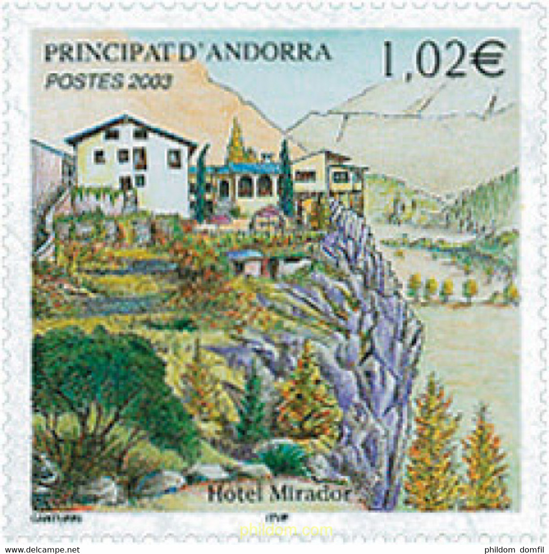 122799 MNH ANDORRA. Admón Francesa 2003 HOTEL MIRADOR - Collections