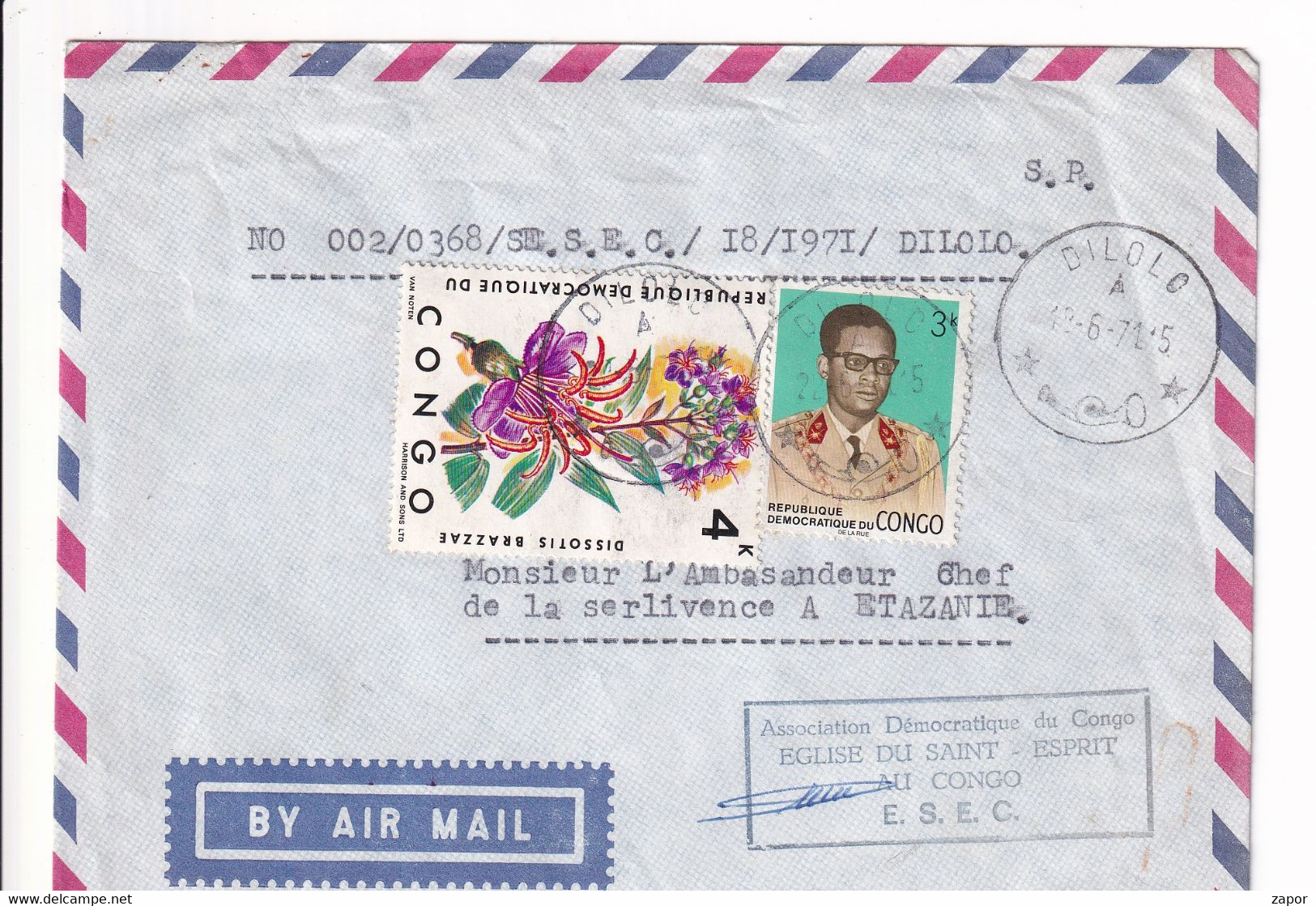 Brief / Lettre - Dilolo To Dar Es Salaam - Tanzania / Tanzanië - 1971 - Aangetekend / Recommandé - Cartas & Documentos