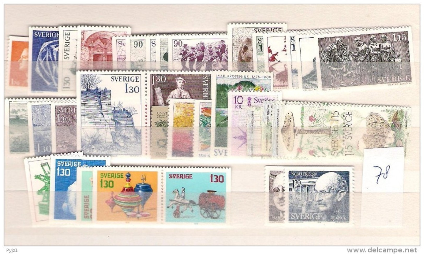 1978 MNH Sweden, Year Complete According To Michel, Postfris - Années Complètes