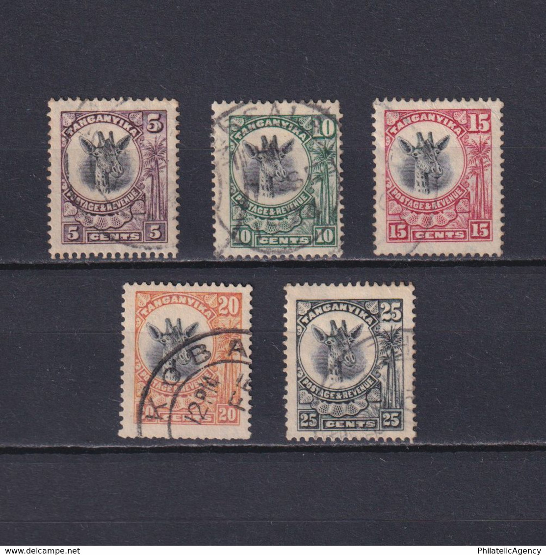 TANGANYIKA 1922, SG #74-78, Part Set, Used - Tanganyika (...-1932)