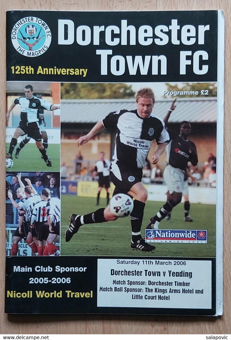 Dorchester Town Vs Yeading  England 2006 Football Match Program - Libros