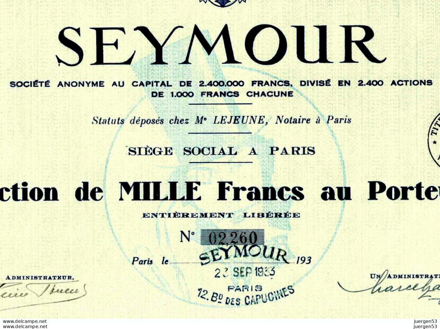 TOP: SEYMOUR S. A., Paris - Tessili