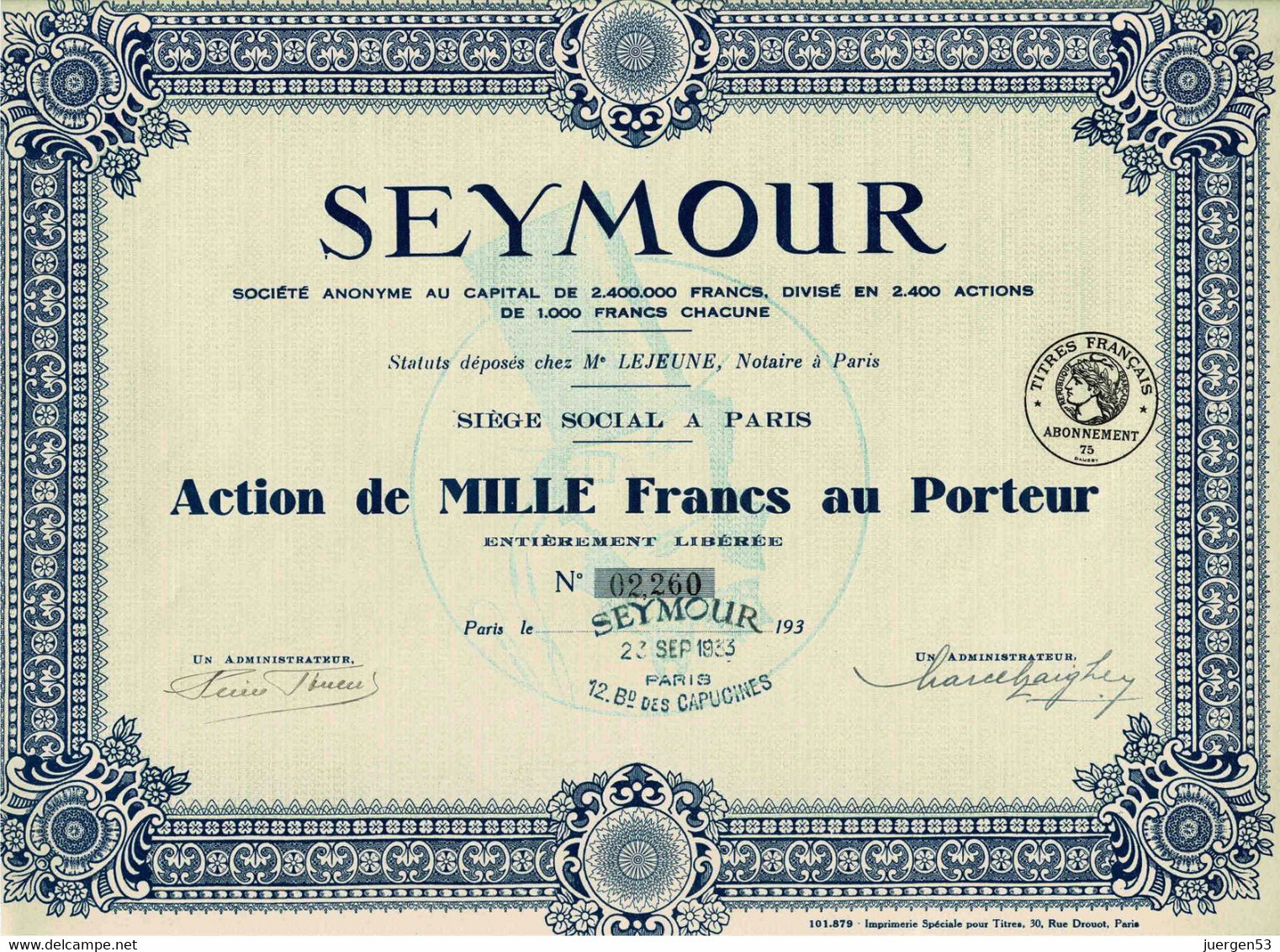 TOP: SEYMOUR S. A., Paris - Textile