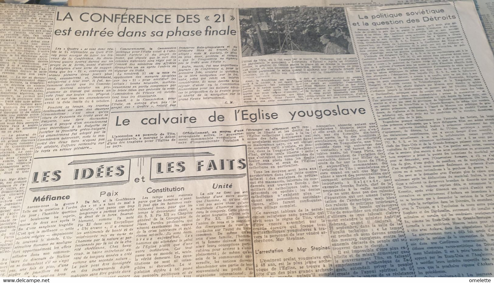 LA CROIX 46 /JUGEMENT NUREMBERG /LISIEUX /EPINAL DE GAULLE /CONFERENCE 21 /TRACTEUR AGRICOLE - Informations Générales