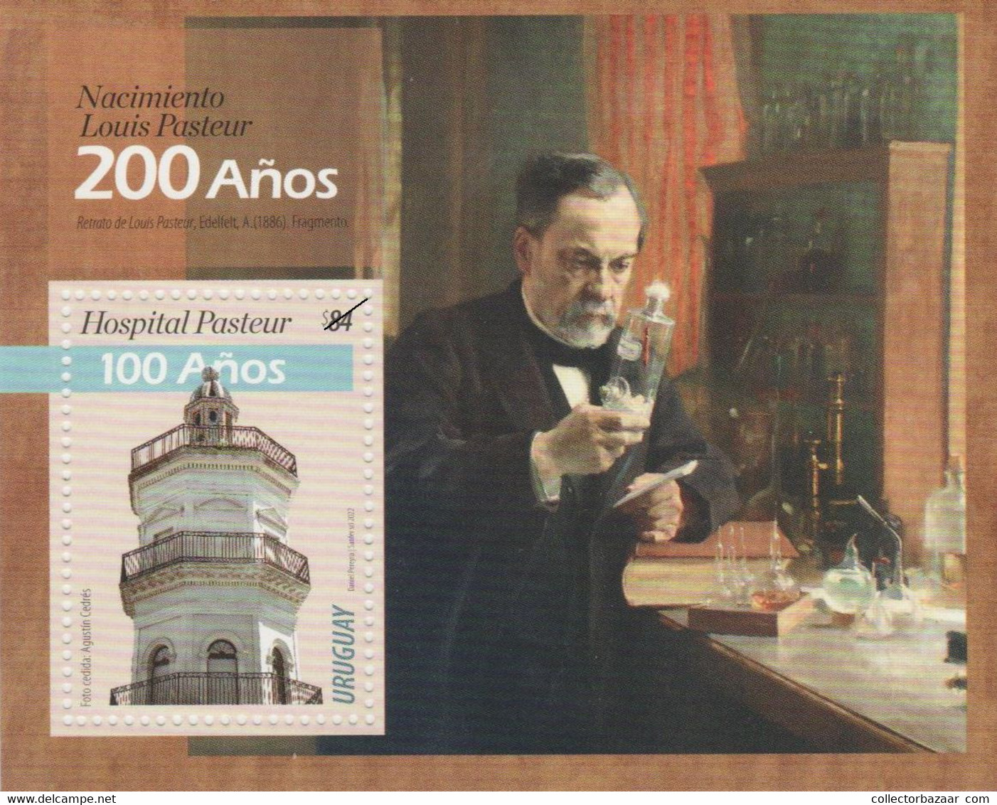 Louis Pasteur Chemist And Physicist Microbiology Microscope Rabies Vaccine Uruguay MNH S/s 2022 - Louis Pasteur