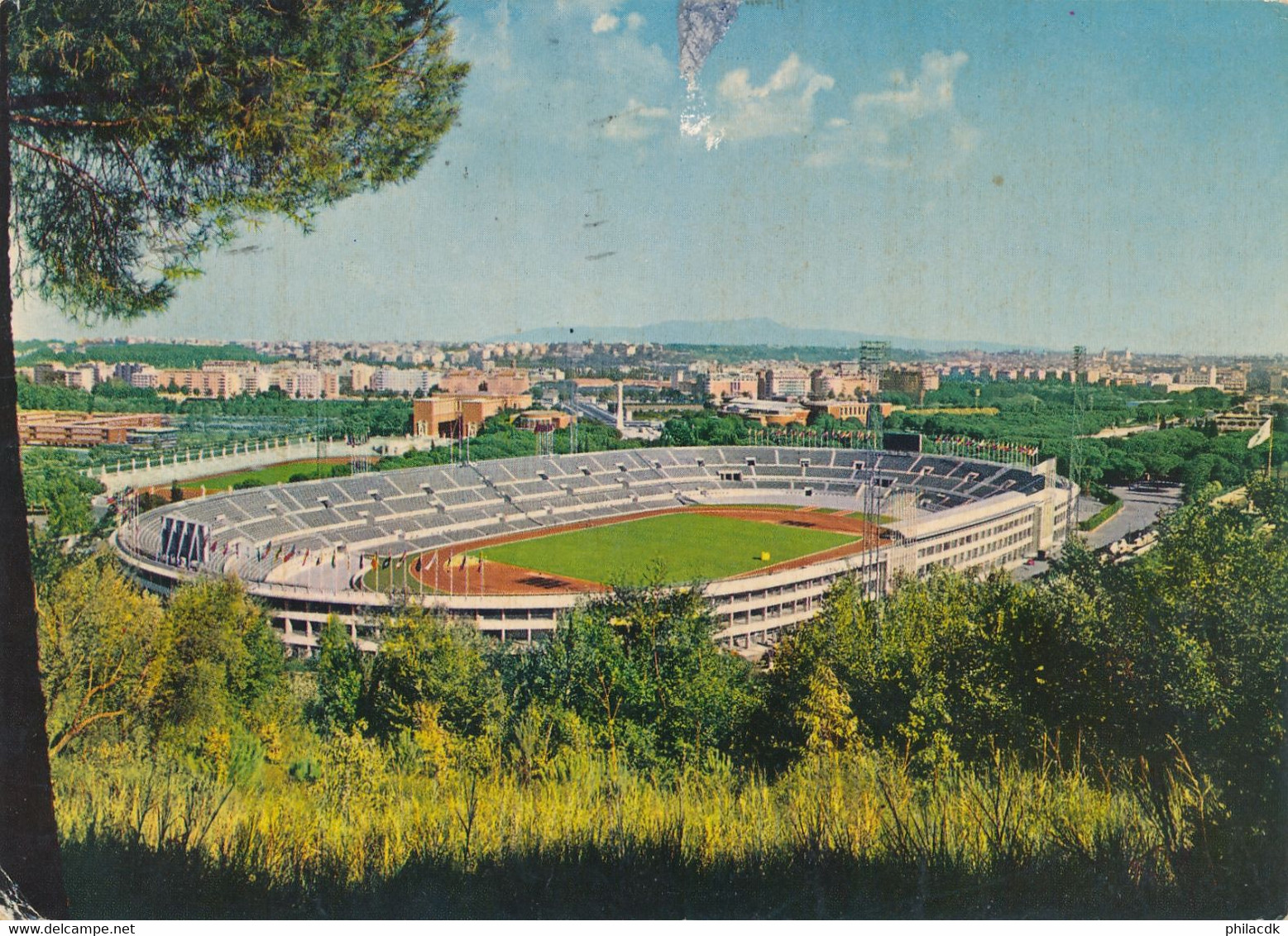 ITALIE - CARTE POSTALE ROME STADE OLYMPIQUE AVEC CAD DU 19 OCTOBRE 1966 OBLITEREE - Stades & Structures Sportives