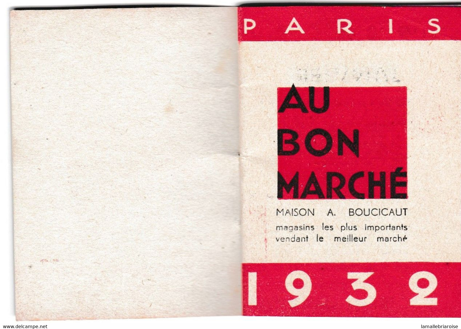 MINI CALENDRIER De 1932, Offert Par LA MAISON BOUCICAUT, AU BON MARCHE. - Petit Format : 1901-20