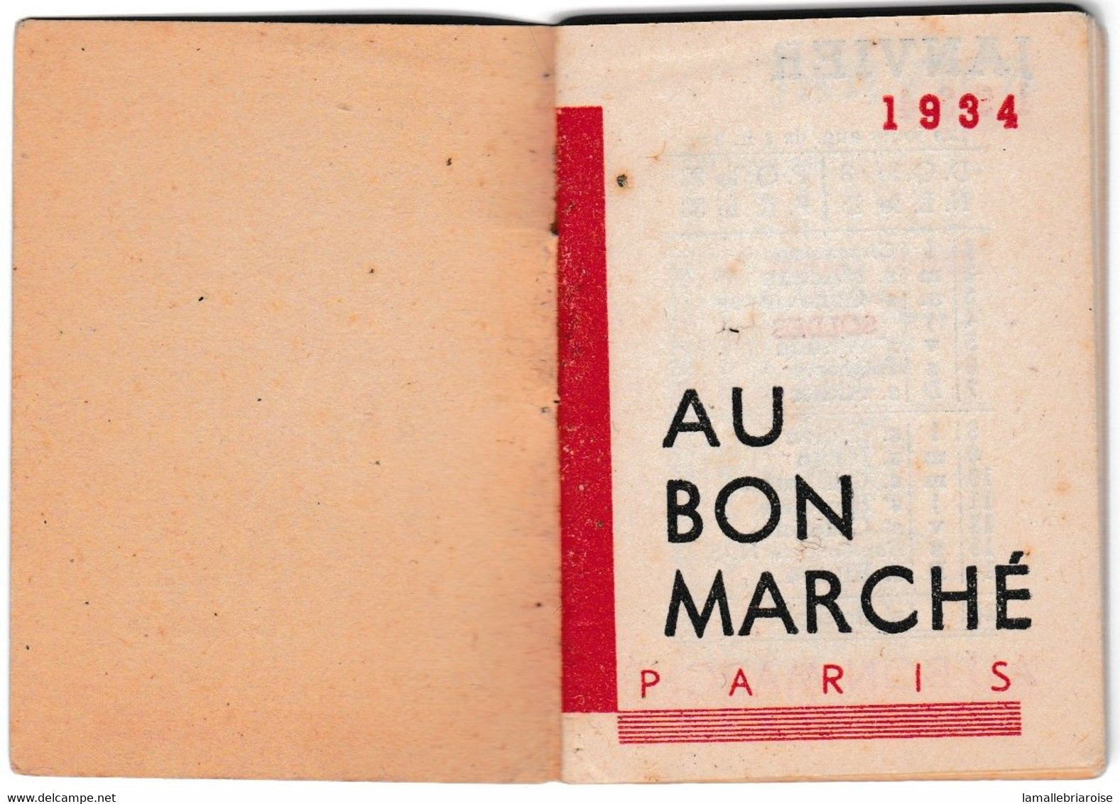 MINI CALENDRIER De 1934, Offert Par LA MAISON BOUCICAUT, AU BON MARCHE. - Kleinformat : 1901-20