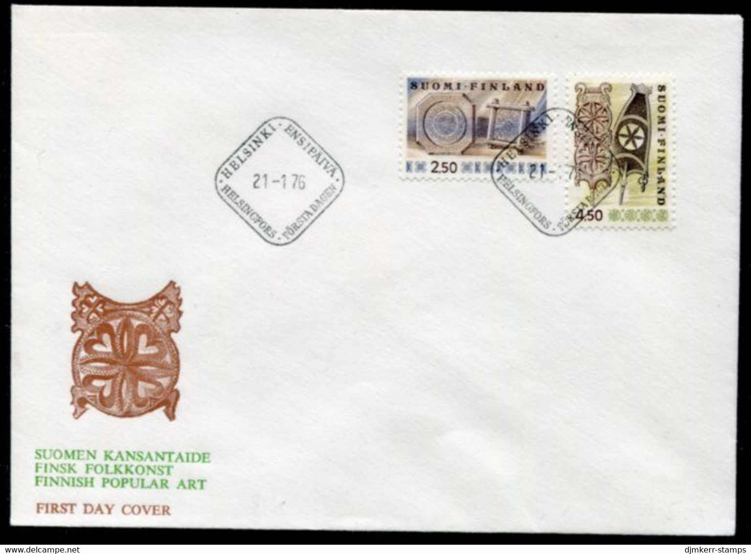 FINLAND 1976 Folk Art Definitive FDC.  Michel 781-82 Ay - FDC