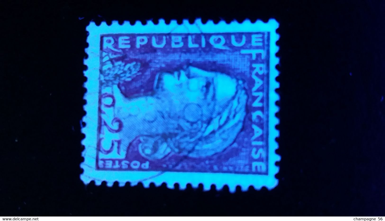 1960 N° 1263  OBLITERE ENCRE DEFECTUEUSE 0,25 POSTES FRANCAISE LE ç ?.8.1962 CONTOUR TËTE  ( SCANNE 3 PAS A VENDRE - Usati