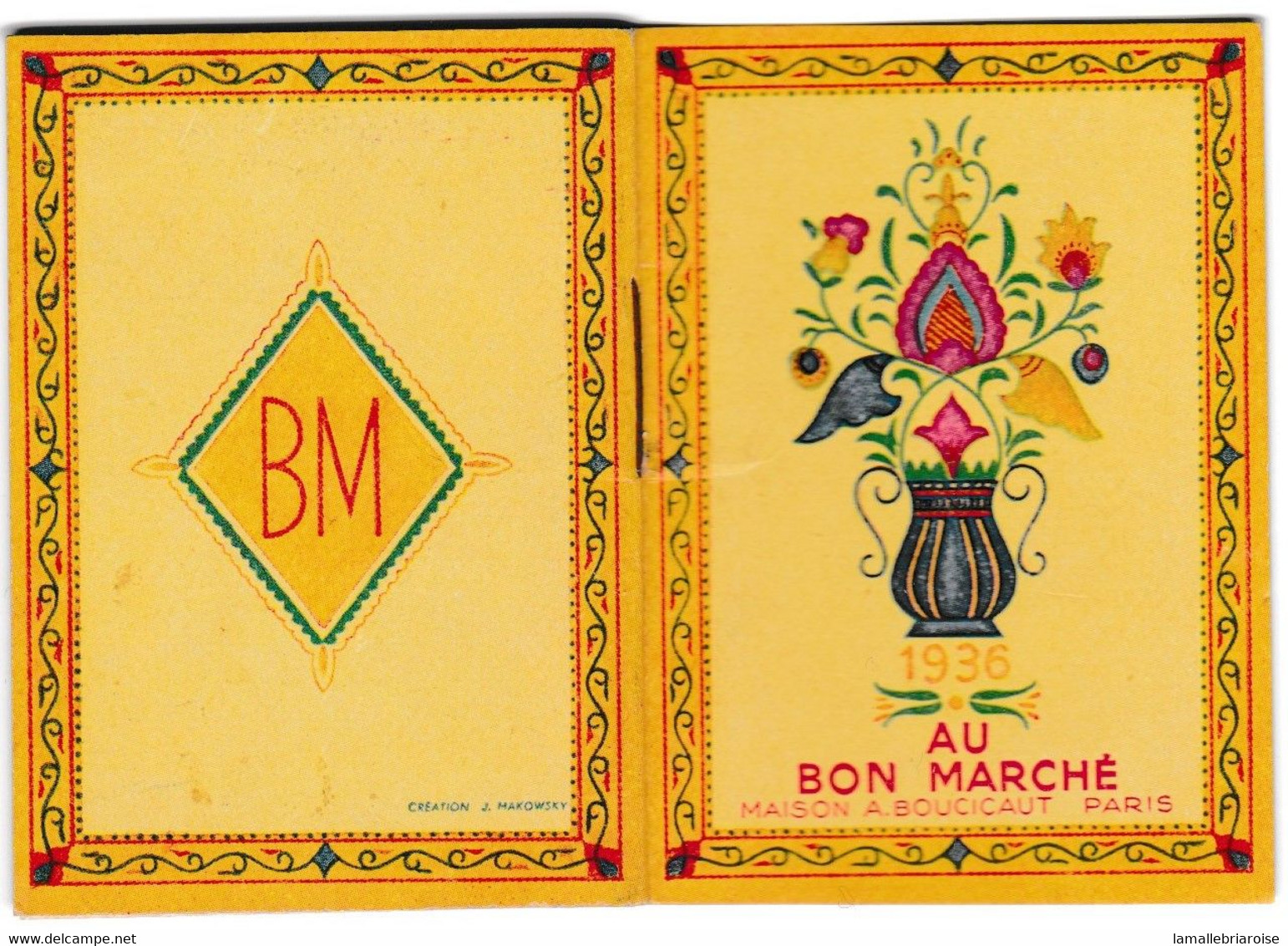 MINI CALENDRIER De 1936, Offert Par LA MAISON BOUCICAUT, AU BON MARCHE. - Tamaño Pequeño : 1901-20