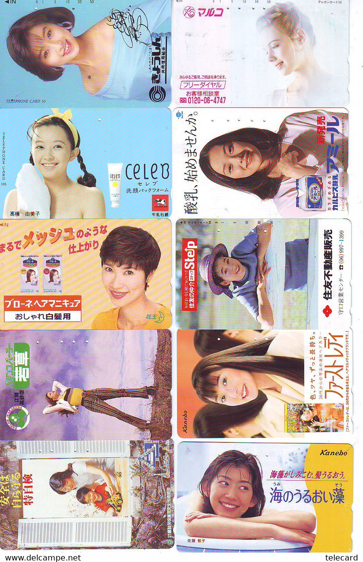 LOT 10 Telecartes Differentes Japon * FEMME Femmes (A-491) SEXY GIRL Girls Phonecards Japan * TELEFONKARTEN FRAUEN FRAU - Moda