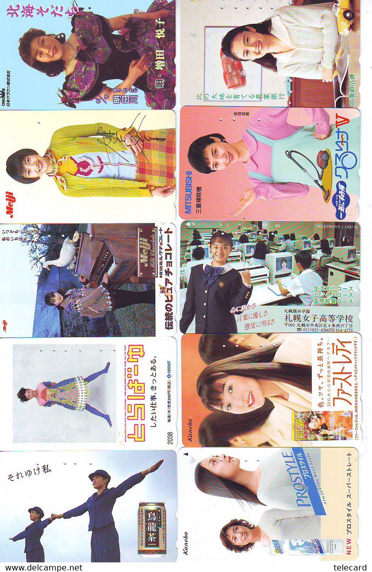 LOT 10 Telecartes Differentes Japon * FEMME Femmes (A-487) SEXY GIRL Girls Phonecards Japan * TELEFONKARTEN FRAUEN FRAU - Moda