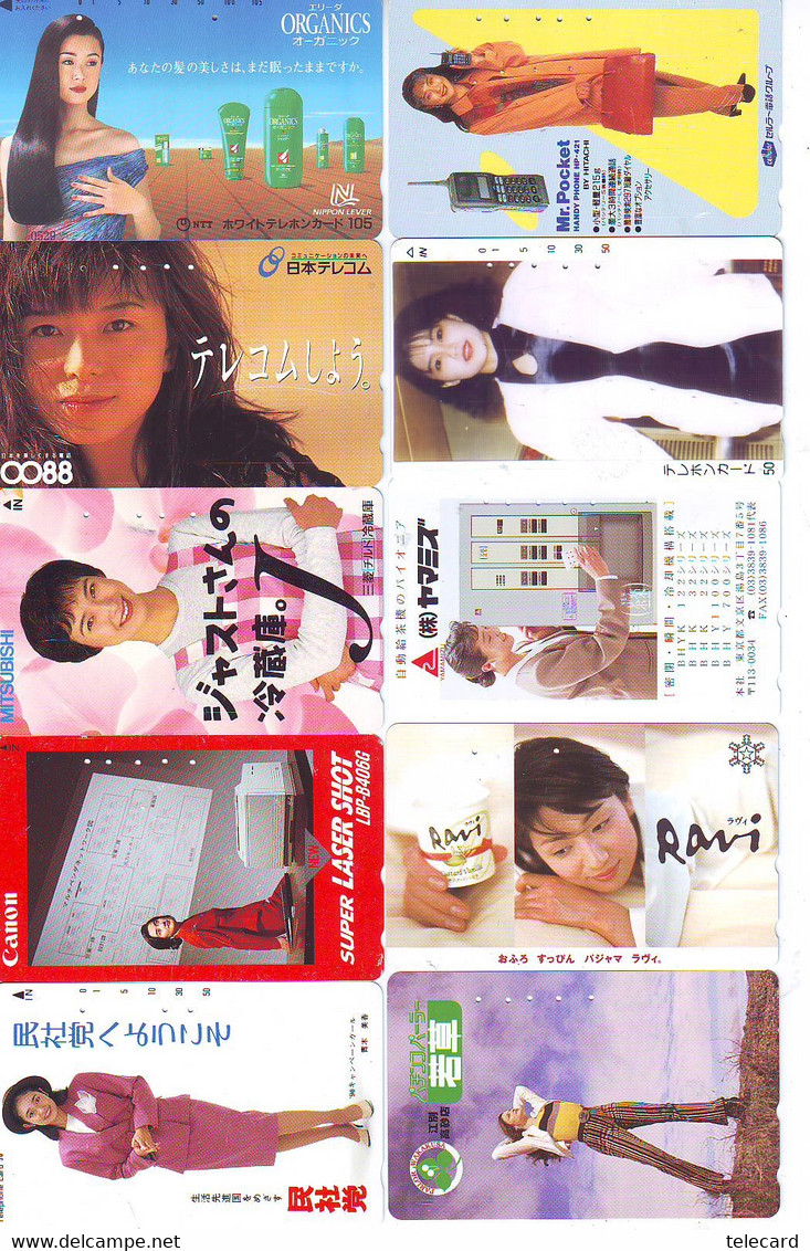 LOT 10 Telecartes Differentes Japon * FEMME Femmes (A-484) SEXY GIRL Girls Phonecards Japan * TELEFONKARTEN FRAUEN FRAU - Fashion