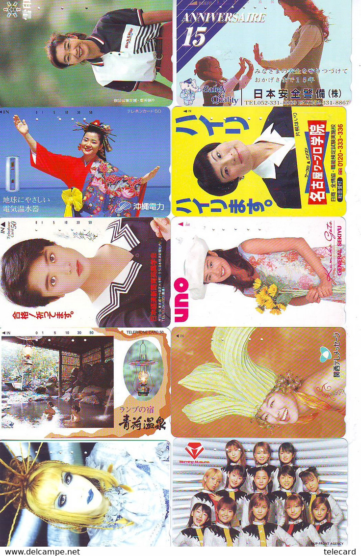 LOT 10 Telecartes Differentes Japon * FEMME Femmes (A-478) SEXY GIRL Girls Phonecards Japan * TELEFONKARTEN FRAUEN FRAU - Moda
