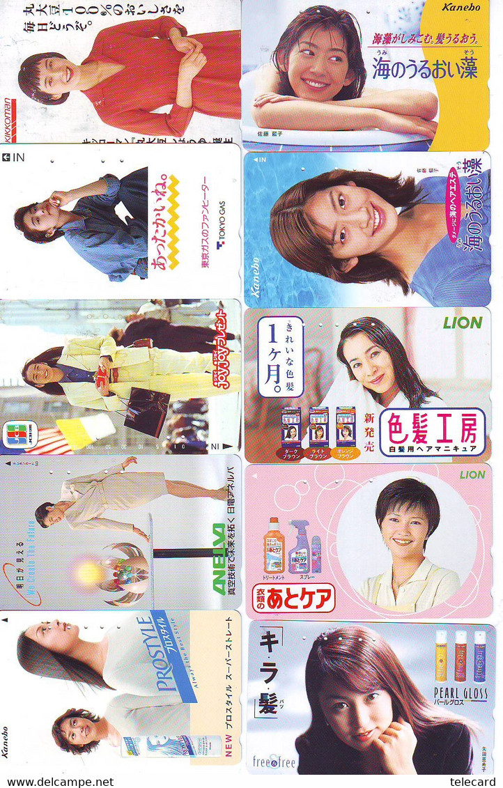 LOT 10 Telecartes Differentes Japon * FEMME Femmes (A-477) SEXY GIRL Girls Phonecards Japan * TELEFONKARTEN FRAUEN FRAU - Fashion