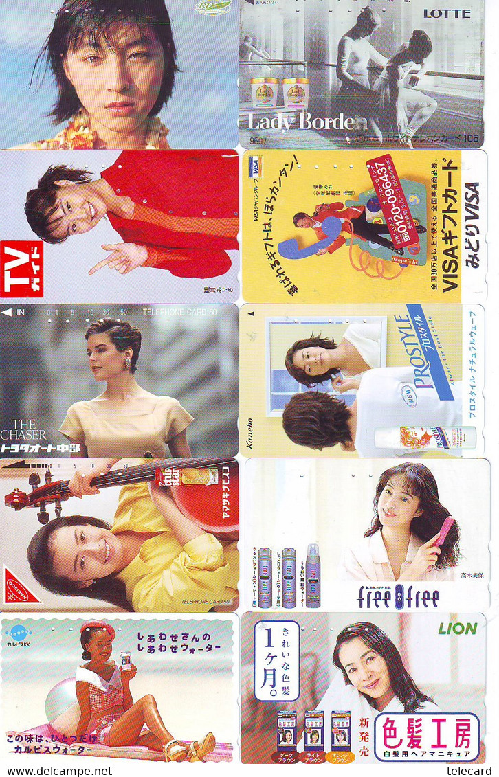 LOT 10 Telecartes Differentes Japon * FEMME Femmes (A-476) SEXY GIRL Girls Phonecards Japan * TELEFONKARTEN FRAUEN FRAU - Fashion